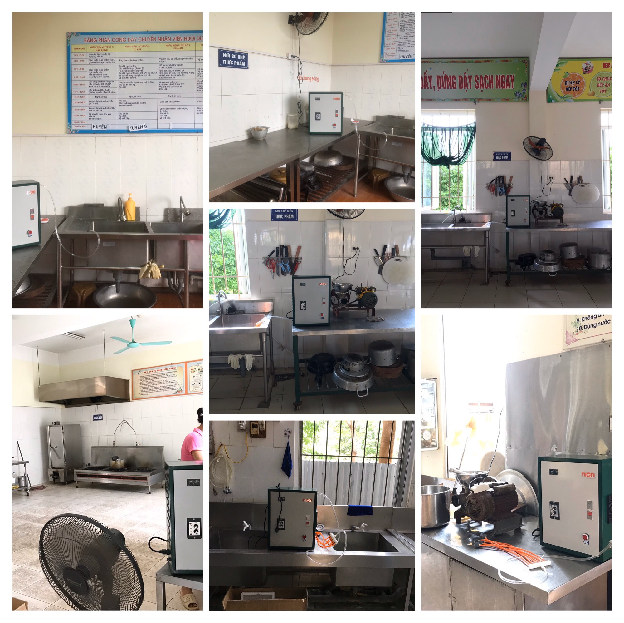 Những hình ảnh lắp đặt máy Ozone công nghiệp N3 tại các trường học mầm non thuộc Thanh Trì