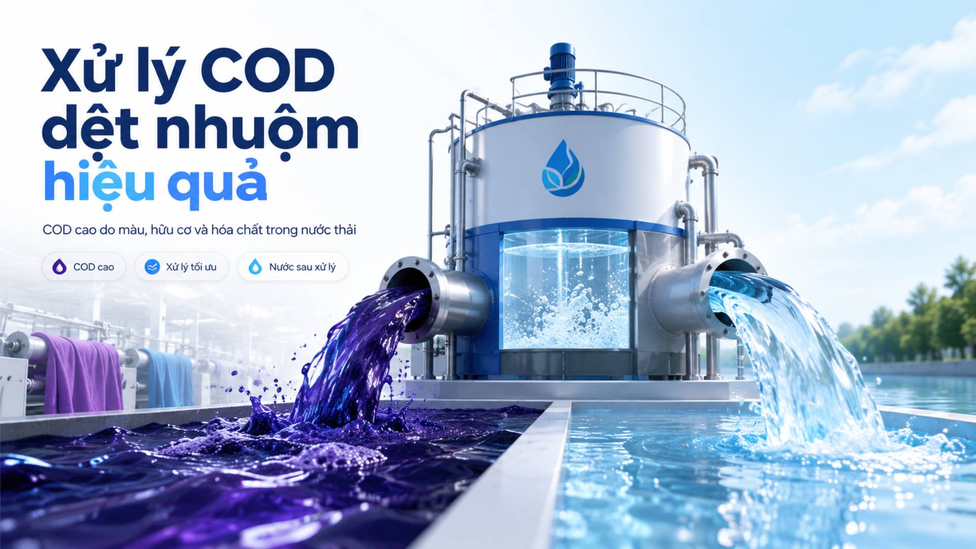 Xử lý COD dệt nhuộm hiệu quả: Nguyên nhân COD cao và giải pháp công nghệ tối ưu