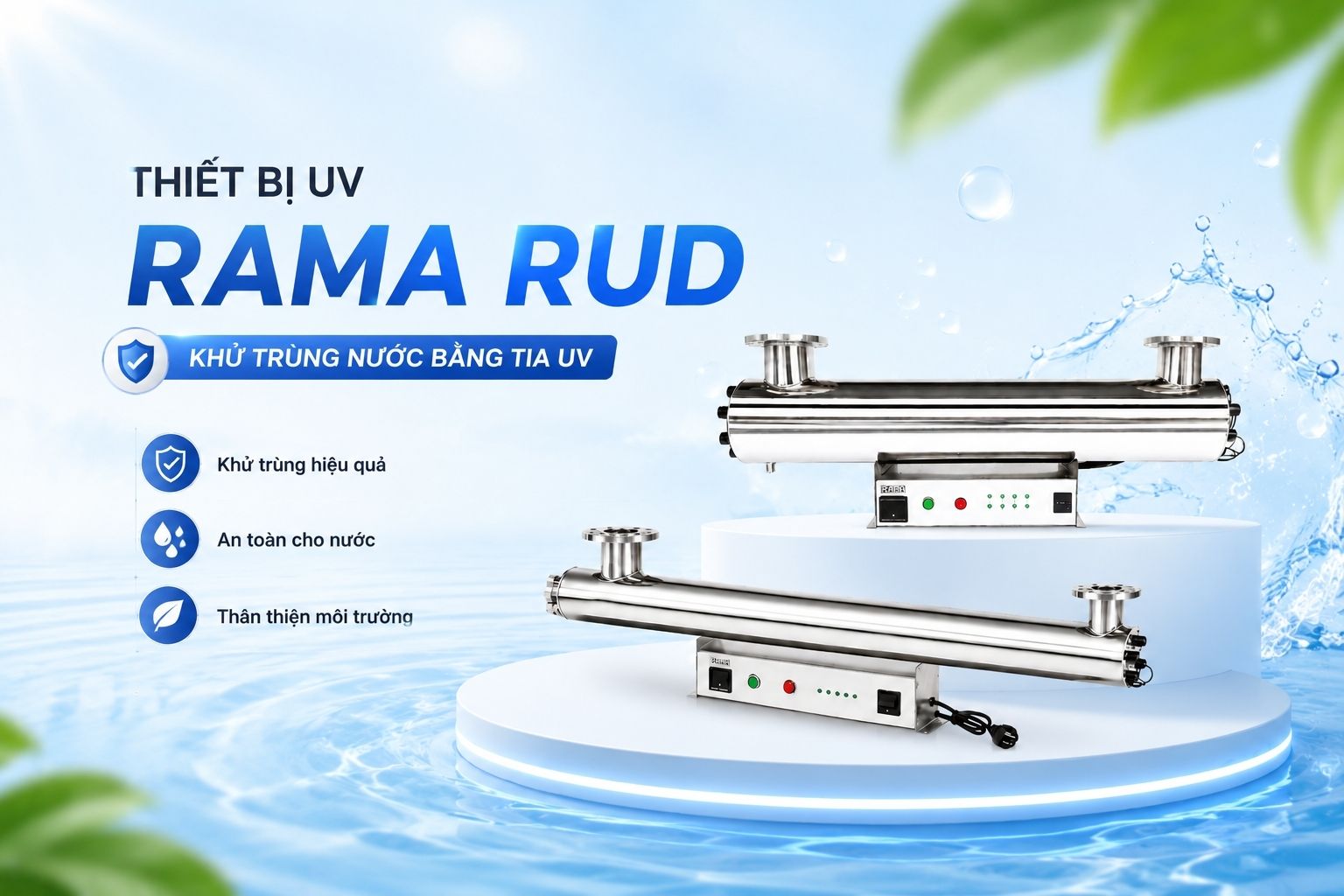 Thiết bị UV khử khuẩn nước nuôi trồng thủy sản Rama RUD-5B80W